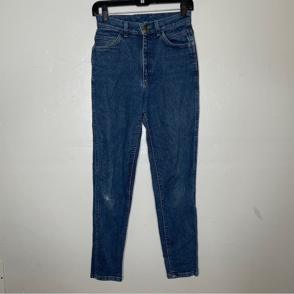 VINTAGE LEE COWGIRL WESTERN DARK WASH HIGH RISE UNION TAG JEANS SZ 9